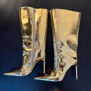 Michael Costello Metallic Gold Heeled Boots